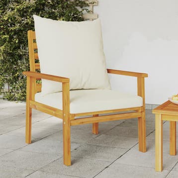 vidaXL Tuinfauteuil 2 st met kussen massief acaciahout, Tuin en Terras, Tuinsets en Loungesets, Verzenden, Nieuw, Hardhout
