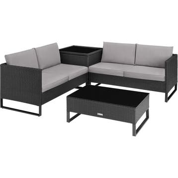 Wicker loungeset Ostuni - zwart, Tuin en Terras, Tuinsets en Loungesets, Verzenden, Nieuw