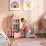 Kinderrek met zitbank Vipsali 100x99x30 cm roze en wit [en.c, Verzenden, Nieuw
