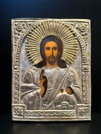 Icoon - Christus Pantokrator - Hout, Verzilverd