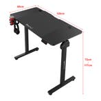 Game bureau Stryn zit sta elektrisch 120x60x72-117 cm zwart, Verzenden, Nieuw