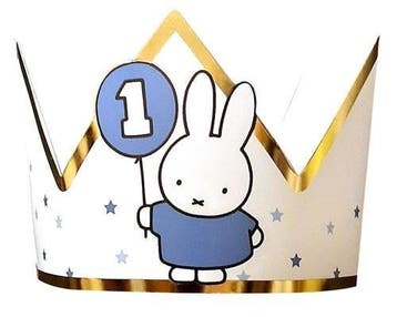 Kroontje Nijntje 1 jaar Blauw/Goud, Ophalen of Verzenden, Nieuw