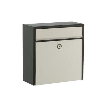 Allux 2500 wandbrievenbus staal - zwart met RVS front, Verzenden, Nieuw