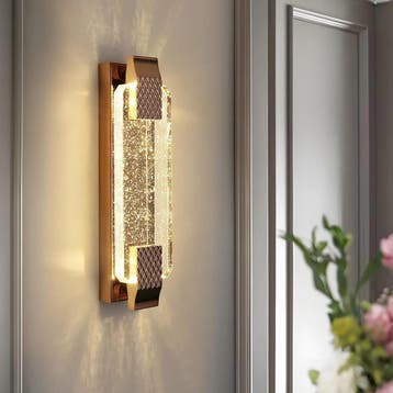 Gouden LED Wandlamp met Kristal 38 cm, Verzenden, Nieuw