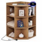 LIVSK Hoekplank met Oplaadstation - 3 Niveaus - 9 Vakken - 2, Boeken, Verzenden, Nieuw