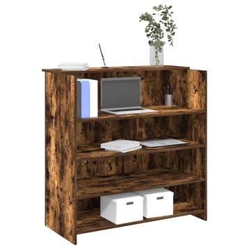 vidaXL Receptiebalie 100x50x103,5 cm bewerkt hout gerookt, Huis en Inrichting, Bureaus, Verzenden, Nieuw