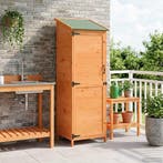vidaXL Tuinschuur Bruin 59,5 x 56 x 176,5 cm Bewerkt hout, Tuin en Terras, Tuinhuizen, Verzenden, Nieuw