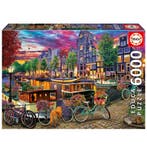 Puzzel - EDUCA - Fietsen in Amsterdam - 6000 stukjes - 15..., Verzenden, Nieuw