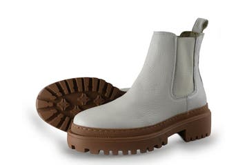 Manfield Chelsea boots in maat 38 Wit, Verzenden, Wit, Overige typen, Zo goed als nieuw