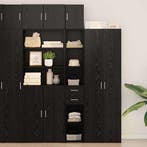 vidaXL Opbergkast met lade 2 pcs Zwart Eiken 30 x 42,5 x 225, Minder dan 50 cm, Nieuw, Overige houtsoorten, Verzenden