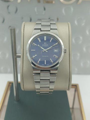 Omega - Geneve Automatic Date - Original Blue Dial - Zonder, Nieuw