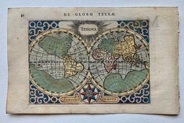 World - Wereld; P. Bertius - De Globo Terrae. - 1601-1620, Boeken, Atlassen en Landkaarten, Nieuw