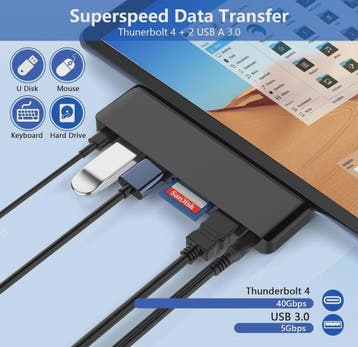 7-in-1 USB-C Docking Station voor Surface Pro 9/10/11/X met, Verzenden, Nieuw