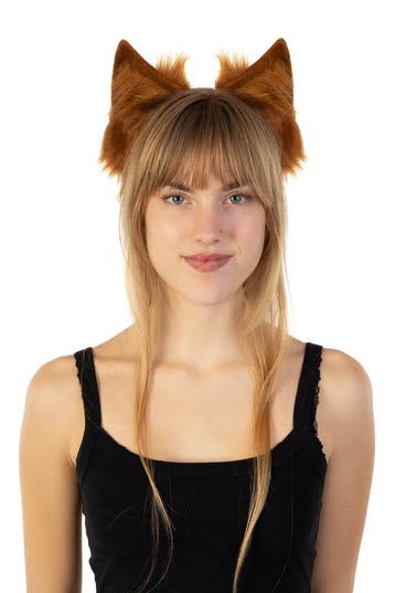 KIMU® Haarband Furry Oortjes Bruin Kat Poes Vos Diadeem Dons, Kleding | Dames, Ophalen of Verzenden, Nieuw, Carnaval, Accessoires