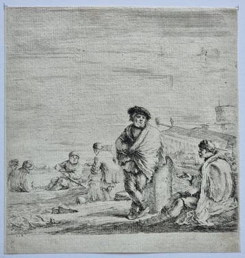 Stefano Della Bella (1610-1664) - Marinaio in piedi al