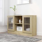 vidaXL Vitrinekast 120x30,5x70 cm bewerkt hout sonoma, 100 tot 150 cm, Verzenden, Nieuw, Minder dan 100 cm