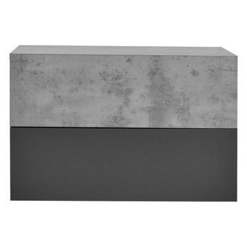 Wandplank met lade set van 2 zwevend betonkleurig donkergrij, Verzenden, Nieuw