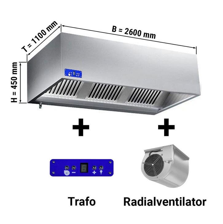 GGM Gastro | Afzuigkap doosmodel met ingebouwde motor - |, Witgoed en Apparatuur, Afzuigkappen, Inbouw, Motor, Nieuw, Onderbouw afzuigkap