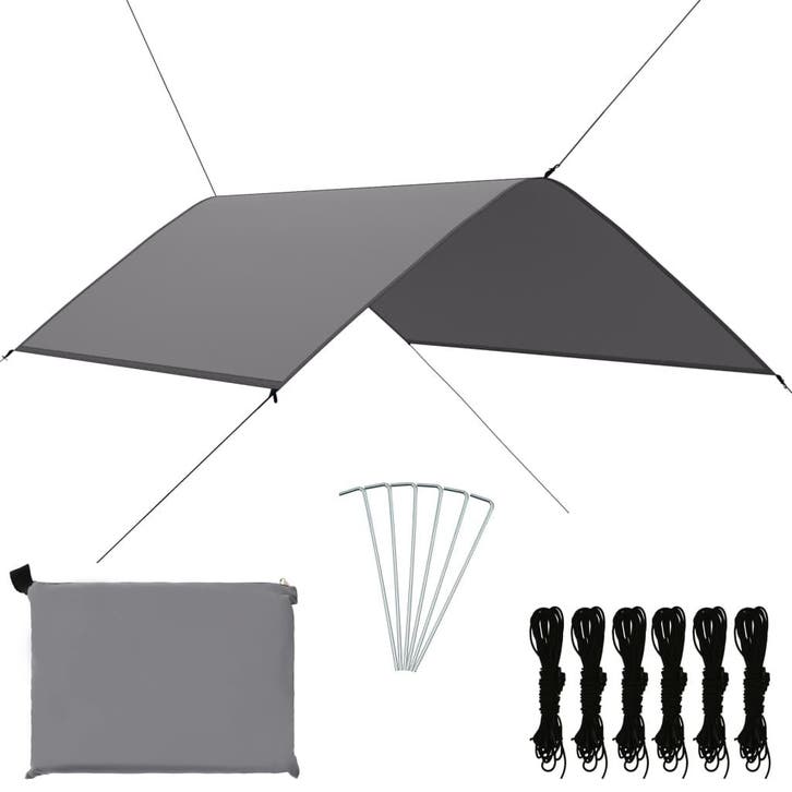 vidaXL Afdekzeil 3x2 m grijs, Tuin en Terras, Zonneschermen, Nieuw, Verzenden