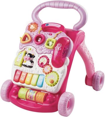 Baby Loophulp Roze VTech | 34% Korting | Nieuwstaat, Ophalen of Verzenden, Zo goed als nieuw, Duwvoertuig