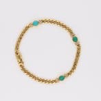 Armband - 18 karaat Geel goud Turquoise - Diamant, Sieraden, Tassen en Uiterlijk, Armbanden, Nieuw