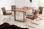 industrieele sledestoel LOFT vintage bruin met armleuning, Ophalen of Verzenden, Nieuw