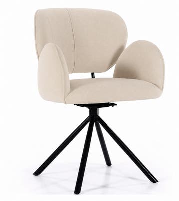Stoel Rosalin - Beige Moon - 96119 - eetkamerstoelen - Beige, Nieuw, Stof