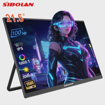 Sibolan 21.5" Draagbare Monitor - 1080P IPS, 100Hz, USB-C/HD, Verzenden, Nieuw