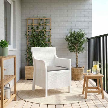 vidaXL Fauteuil Wit PP, Tuin en Terras, Tuinstoelen, Verzenden, Nieuw