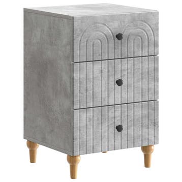 vidaXL Nachtkastje Betongrijs 43x 41 x 66,5 cm Bewerkt hout, Minder dan 45 cm, Verzenden, Nieuw, 55 tot 70 cm