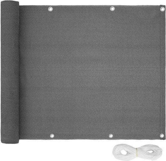 2dekans | tectake - Balkonscherm - Lorena 90x500 cm - grijs, Tuin en Terras, Partytenten, Zo goed als nieuw, Ophalen of Verzenden