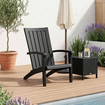vidaXL Tuinstoel Adirondack polypropeen zwart, Verzenden, Nieuw
