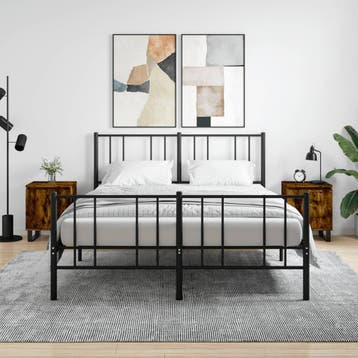 vidaXL Nachtkastjes 2 st 40x30x50 cm bewerkt hout gerookt, Minder dan 45 cm, Verzenden, Nieuw, Minder dan 55 cm