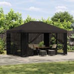 vidaXL Prieel 4 × 3 m Antracietkleurig Polyester en staal, Verzenden, Nieuw