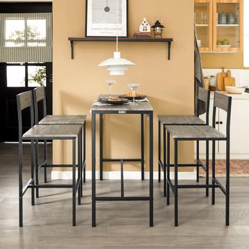 2dekans | SoBuy Eettafelset OGT14-N - 1 Tafel met 4 Stoelen, Ophalen of Verzenden, Zo goed als nieuw, Overige kleuren