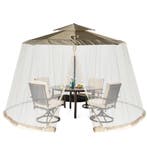 LIVSK Parasol Muggennet - Duurzaam Polyester Gaas - Verstelb, Verzenden