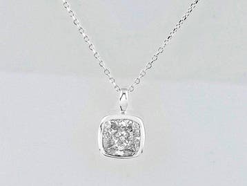 Zonder minimumprijs - Ketting met hanger - 14 karaat Witgoud