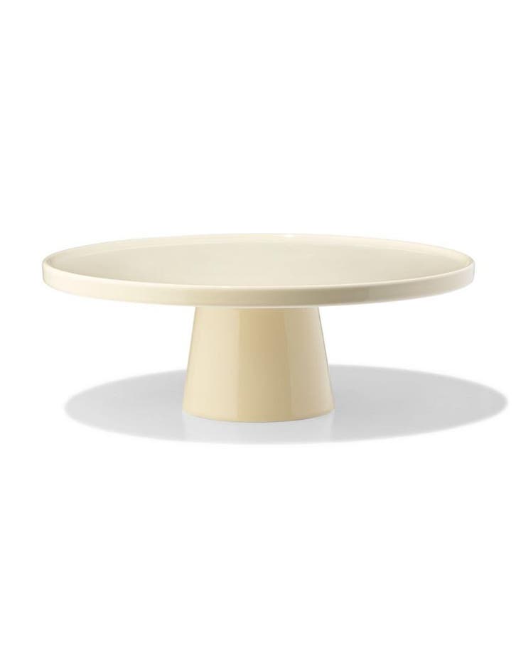 HEMA Taartplateau Ø28cm Knap new bone china geel, Huis en Inrichting, Keuken | Keukenbenodigdheden, Nieuw, Verzenden