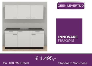 Q-Line Keukens – Uit voorraad | Direct leverbaar, Wit, Nieuw, Enkelwandige keuken, Ophalen of Verzenden