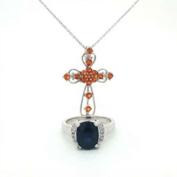 Zonder minimumprijs - 2-delige sieradenset Zilver - 5.97ct., Sieraden, Tassen en Uiterlijk