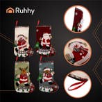 Ruhhy kerstsokken set 4 stuks – decoratieve sokken met ke., Diversen, Kerst, Ophalen of Verzenden, Nieuw