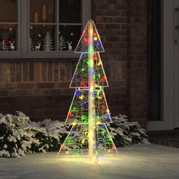 vidaXL Kerstboom met 100 LED Multikleur 120 cm Acryl, Diversen, Kerst, Verzenden, Nieuw