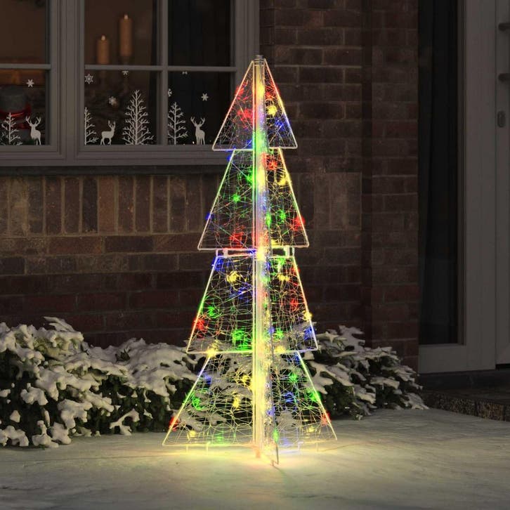 vidaXL Kerstboom met 100 LED Multikleur 120 cm Acryl, Diversen, Kerst, Nieuw, Verzenden
