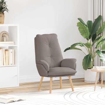 vidaXL Fauteuil Taupe 69 x 74 x 93 cm Stof en multiplex, Verzenden, Nieuw