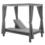 Dubbel Ligbed / Loungebed Kreta - Grijs, Tuin en Terras, Ligbedden, Verzenden, Nieuw