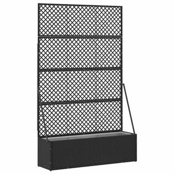 vidaXL Tuin Trellis Planter Zwart 105 x 30 x 170 cm Metaal, Verzenden, Minder dan 60 cm, Nieuw, Metaal