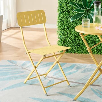 Klapstoel Sande set van 2 tuinstoelen 84,5x42x50 cm geel [en, Tuin en Terras, Verzenden, Nieuw