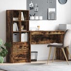 vidaXL Bureau met lade met plank met opslag 2 pcs Gerookt, Verzenden, Nieuw