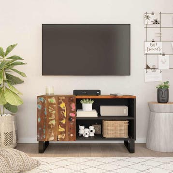 vidaXL Tv-meubel 80x33x46 cm massief hout gerecycled en, Verzenden, Nieuw, 50 tot 100 cm, Minder dan 100 cm