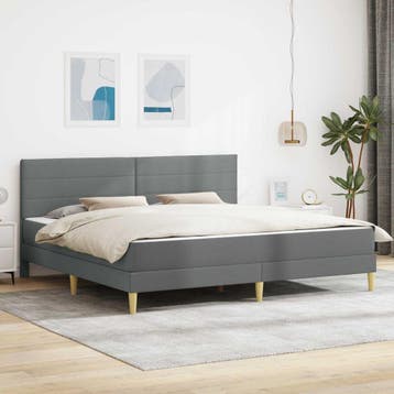 vidaXL Bedframe met matras met matras Donkergrijs 180 x 200, Verzenden, Nieuw, Grijs, Stof